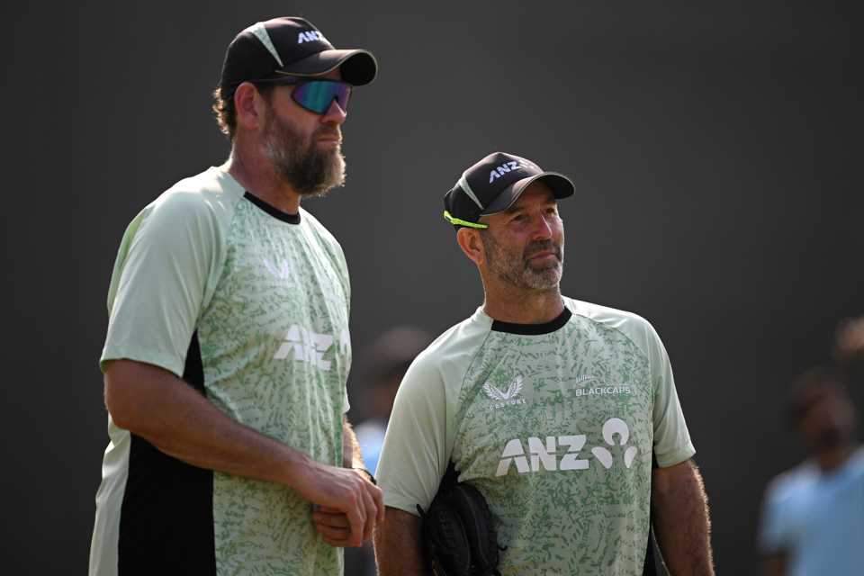 Bowling coach Jacob Oram and head coach Rob Walter oversee New Zealand's prep, Afghanistan vs New Zealand, Men's T20 World Cup, Chennai, February 7, 2026