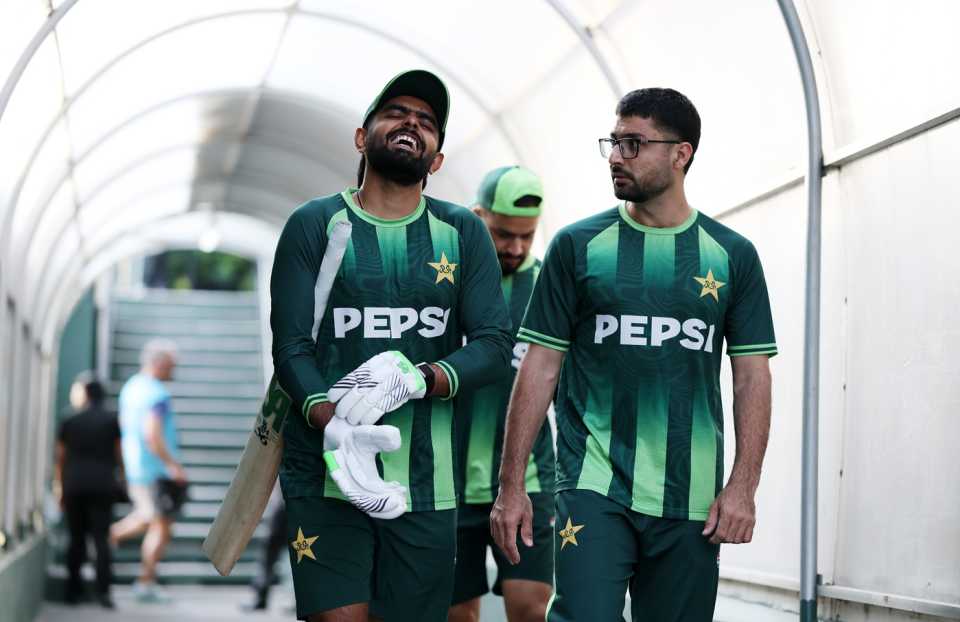 Babar Azam and Abrar Ahmed share a laugh ahead of the game, Pakistan vs USA, Men's T20 World Cup, Colombo, February 10, 2026