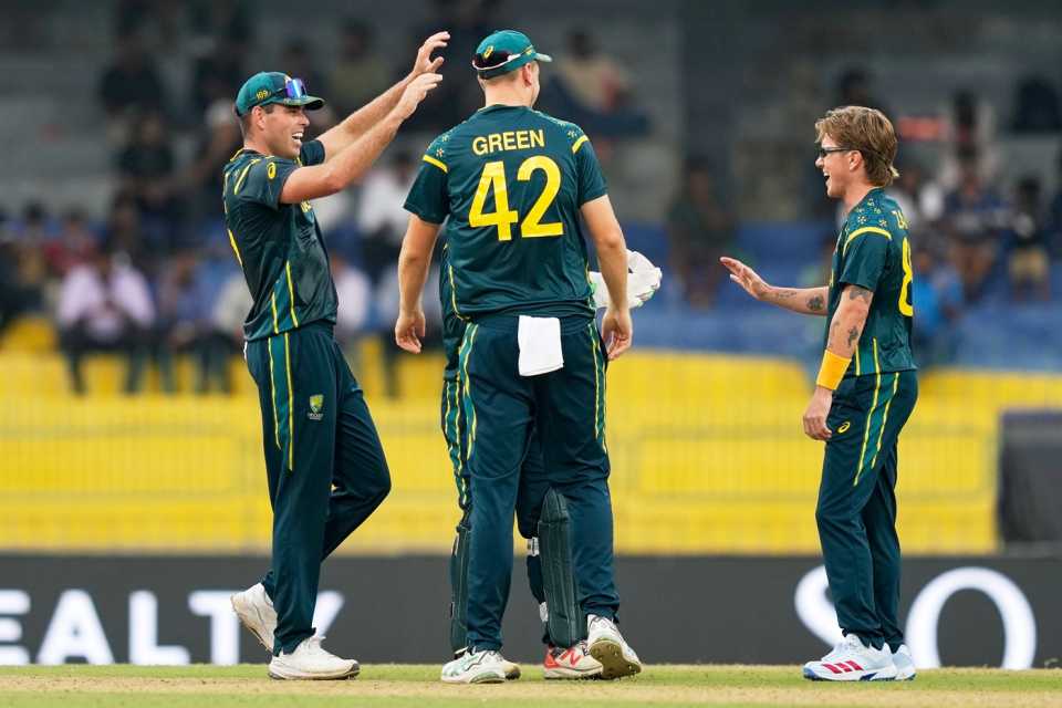 Adam Zampa and Co celebrate the wicket of Gareth Delany, Australia vs Ireland, Colombo, T20 World Cup, February 11, 2026