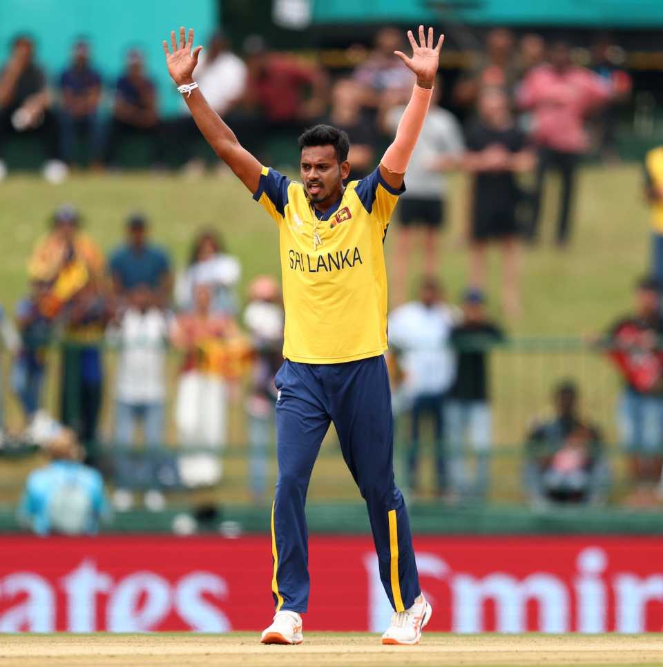 Dushmantha Chameera struck inside the powerplay, Sri Lanka vs Oman, T20 World Cup, Pallekele, February 12, 2026
