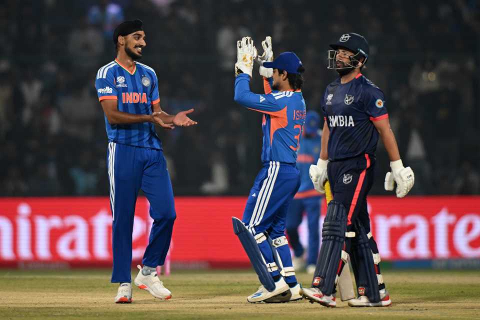 Arshdeep Singh took his 250th wicket in T20 cricket, India vs Namibia, Men's T20 World Cup, New Delhi, February 12, 2026