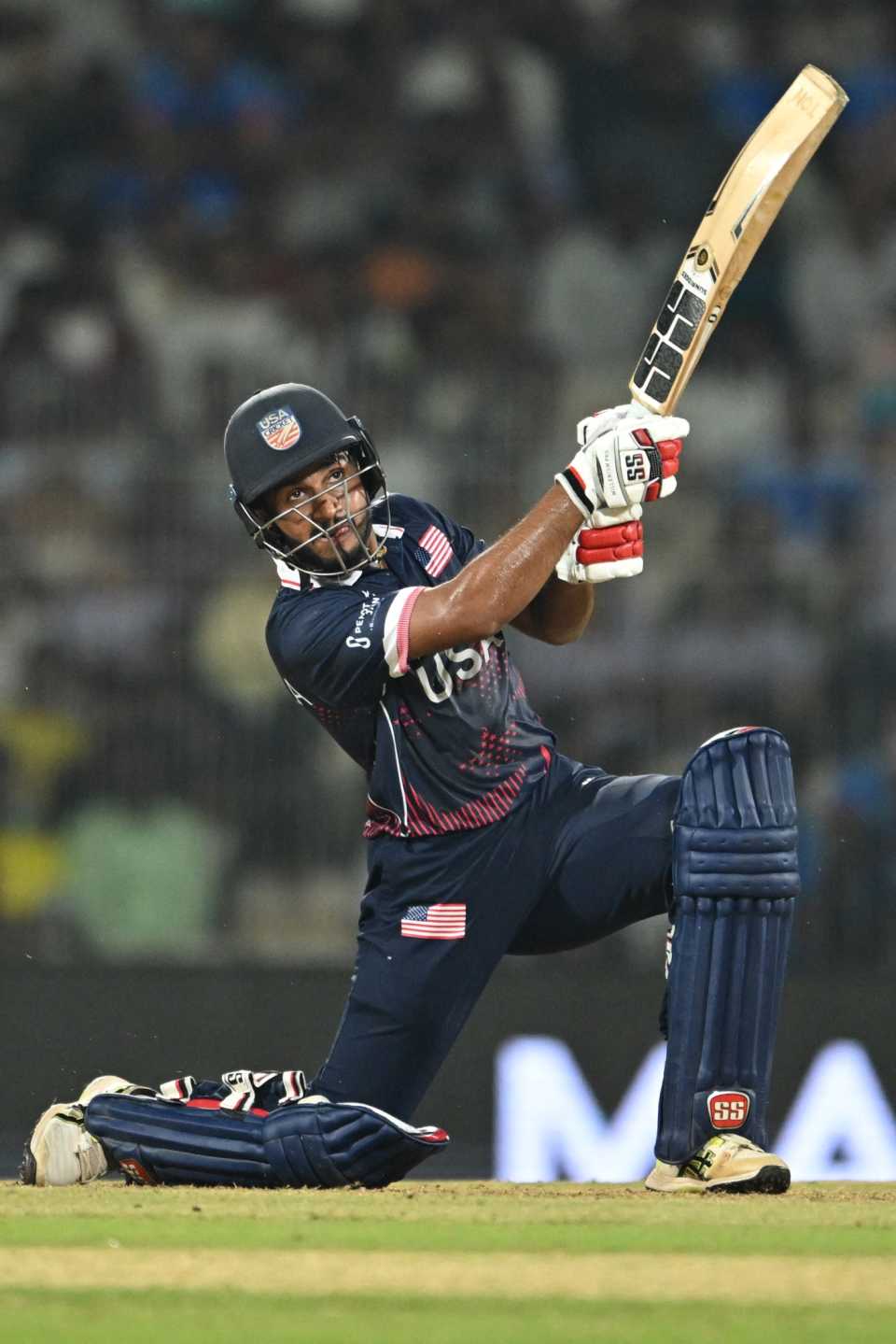 Saiteja Mukkamalla hit four sixes in a 51-ball 79, Netherlands vs USA, T20 World Cup 2026, Group A, Chennai, February 13, 2026