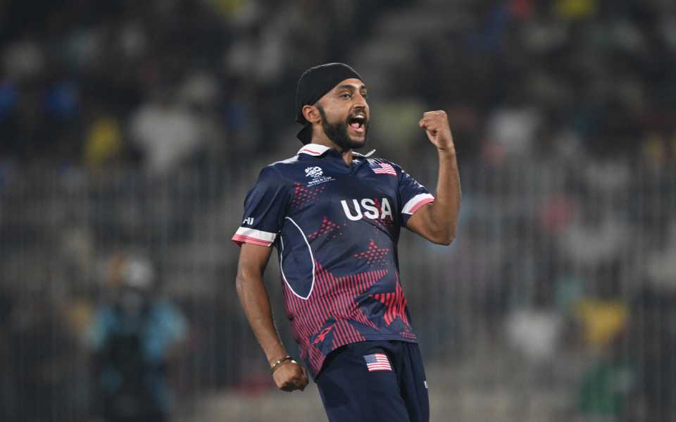 Harmeet Singh celebrates a wicket, Netherlands vs USA, T20 World Cup 2026, Group A, Chennai, February 13, 2026