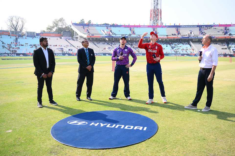 Harry Brook tosses the coin, England vs Scotland, T20 World Cup, Group C, Kolkata, February 14, 2026
