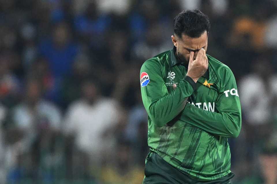 Pakistan's Mohammad Nawaz reacts, India vs Pakistan, Men's T20 World Cup, Colombo, February 15, 2026