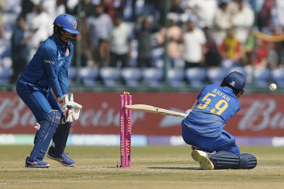 Muhammad Arfan is out hit-wicket, Afghanistan vs UAE, T20 World Cup, Delhi, February 16, 2026