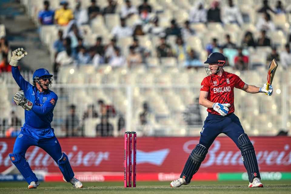 Gian-Piero Meade catches Harry Brook behind the stumps, England vs Italy, Eden Gardens, T20 World Cup, February 16, 2026