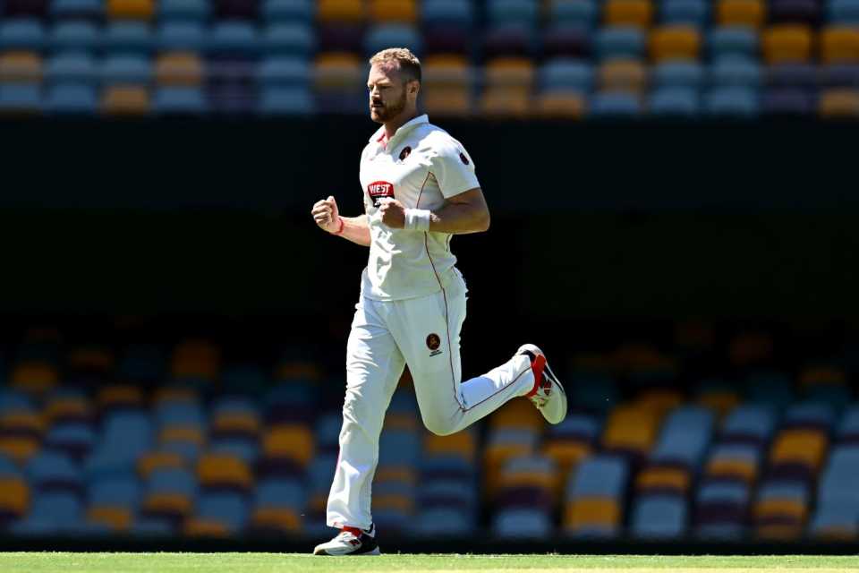 Nathan McAndrew took 5 for 32, Queensland vs South Australia, Sheffield Shield, Gabba, February 18, 2026