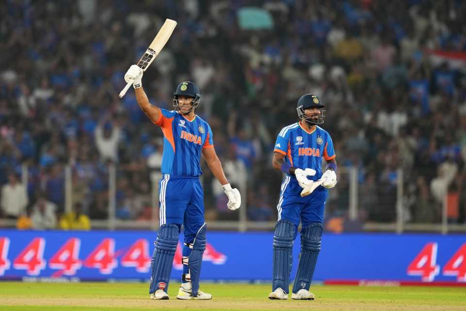 Shivam Dube got to his fifty in the company of Hardik Pandya, India vs Netherlands, T20 World Cup, Ahmedabad, February 18, 2026