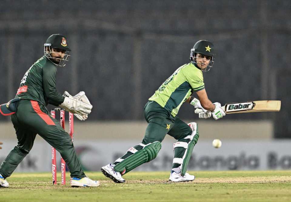 Saad Masood guides the ball away, Bangladesh vs Pakistan, 3rd ODI, Mirpur, March 15, 2026