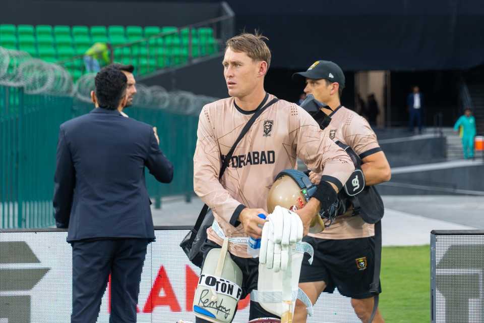 Hyderabad Kingsmen captain Marnus Labuschagne warms up, Lahore Qalandars vs Hyderabad Kingsmen, PSL 2026, Lahore, March 26, 2026