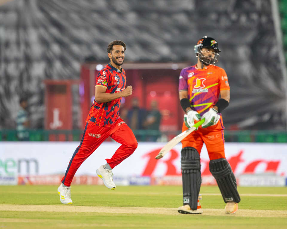 Hasan Ali ripped out three wickets in the first innings, Karachi Kings vs Rawalpindiz, PSL 2026, Lahore, April 2, 2026