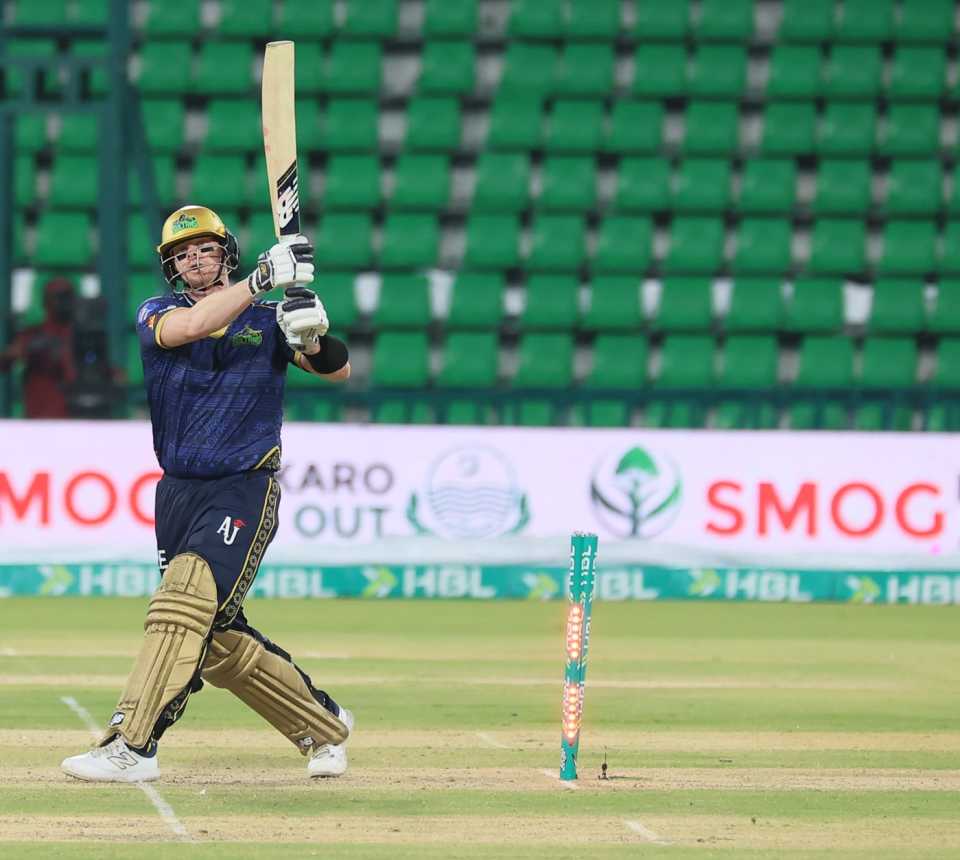 Steven Smith was bowled for 9, Lahore Qalandars vs Multan Sultans, PSL 2026, April 3, 2026 