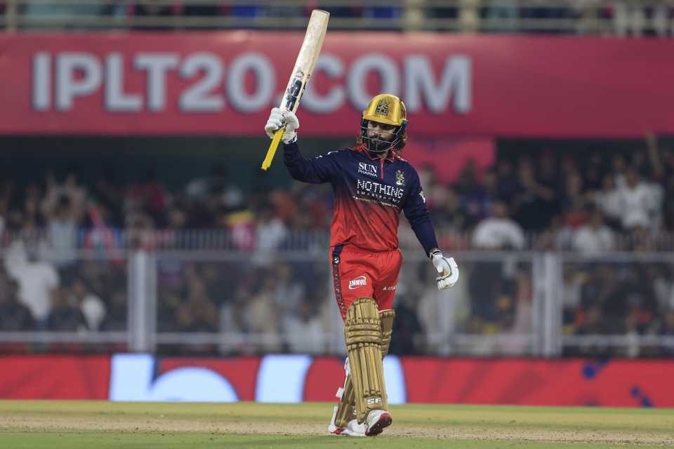 Rajat Patidar celebrates his half-century, Rajasthan Royals vs Royal Challengers Bengaluru, IPL 2026, Guwahati, April 10, 2026