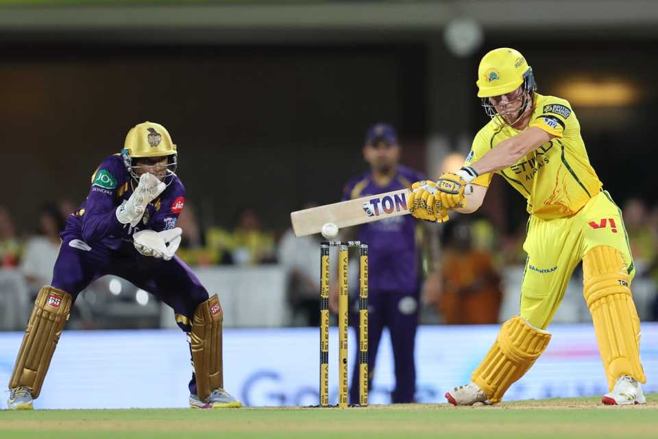 Dewald Brevis forces one away, Chennai Super Kings vs Kolkata Knight Riders, IPL 2026, Chennai, April 14, 2026
