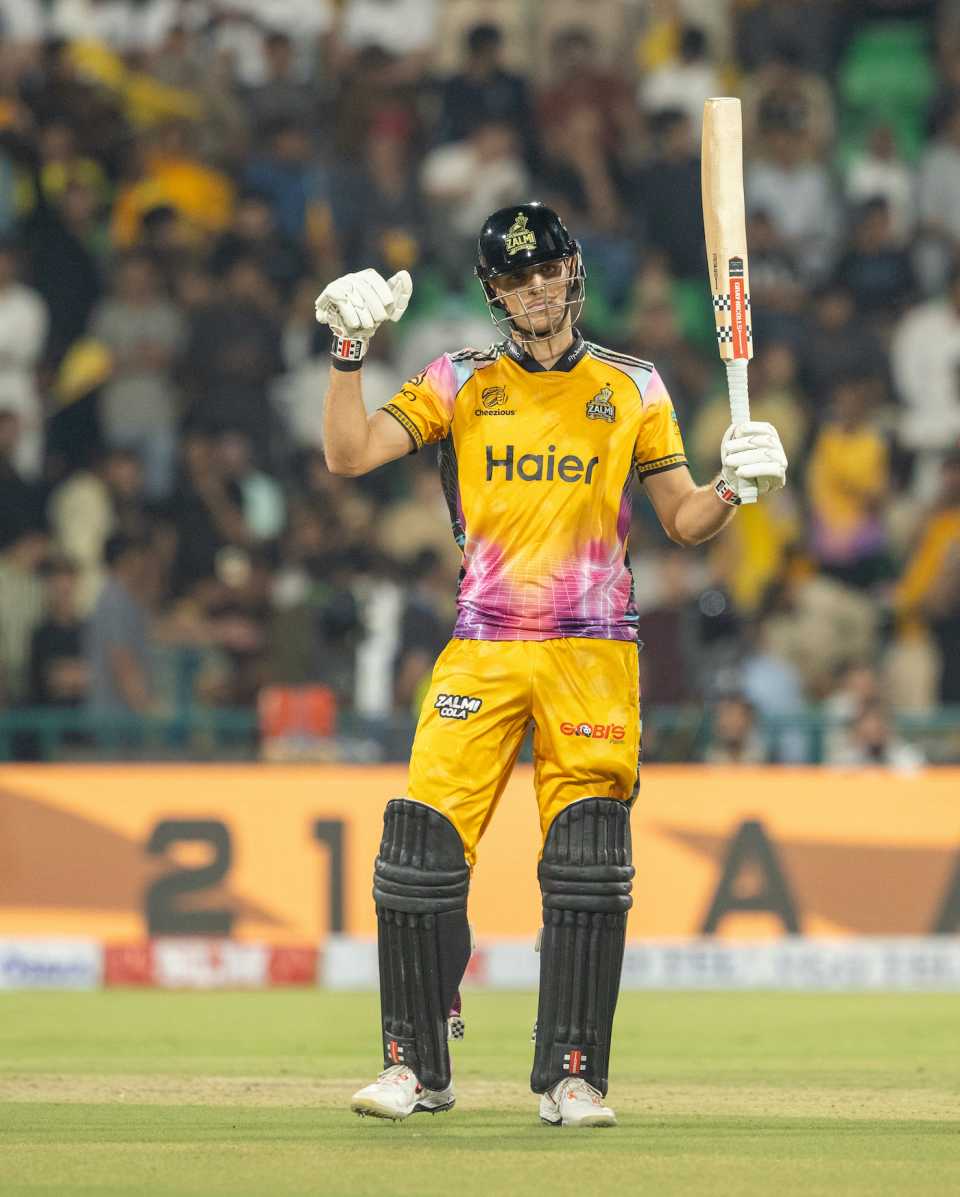 Aaron Hardie was the solo half-centurion of Peshawar Zalmi's innings, Hyderabad Kingsmen vs Peshawar Zalmi, PSL 2026 Final, Lahore, May 03, 2026