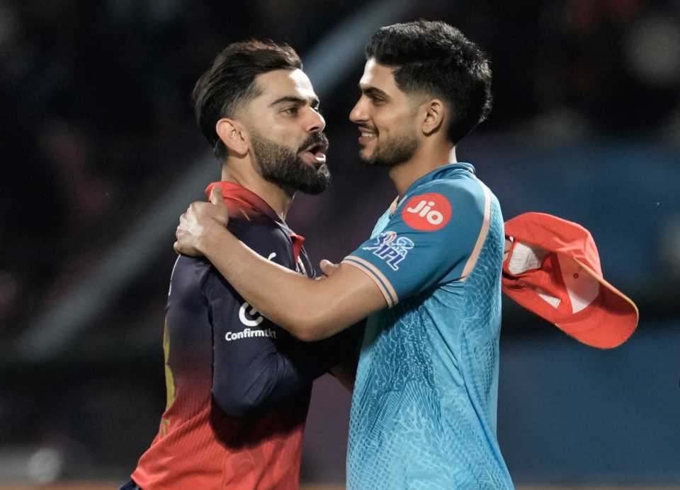 Virat Kohli and Shubman Gill greet each other after the game, Royal Challengers Bengaluru vs Gujarat Titans, IPL 2026 Qualifier 1, Dharamsala, May 26, 2026
