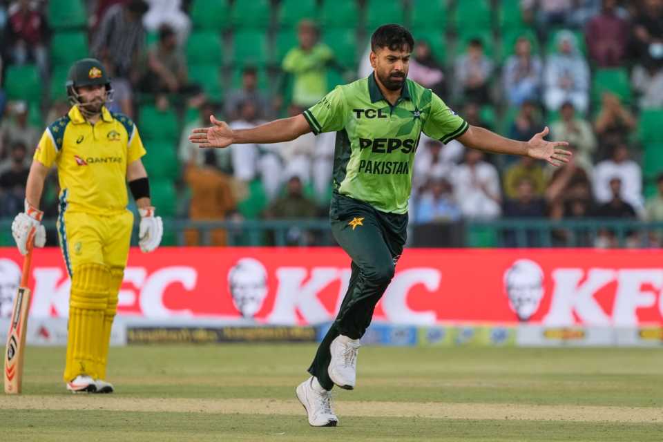 Haris Rauf celebrates after getting rid of Alex Carey, Pakistan vs Australia, 3rd ODI, Lahore, June 4, 2026