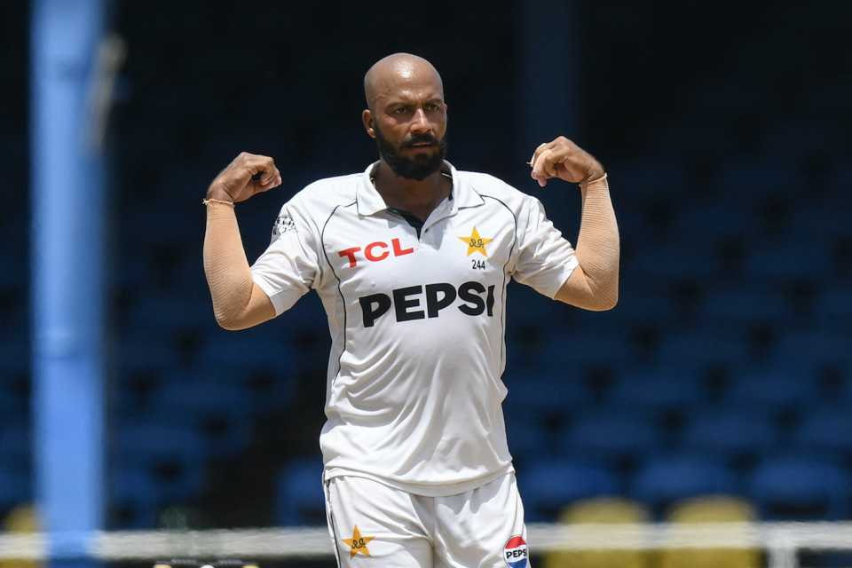 Sajid Khan finished with 4 for 85, West Indies vs Pakistan, 2nd Test, Port of Spain, 2nd Day, August 3, 2026