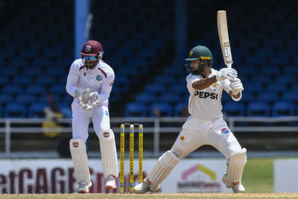Abdullah Shafique played some eye-catching shots, West Indies vs Pakistan, 2nd Test, Port of Spain, 2nd Day, August 3, 2026