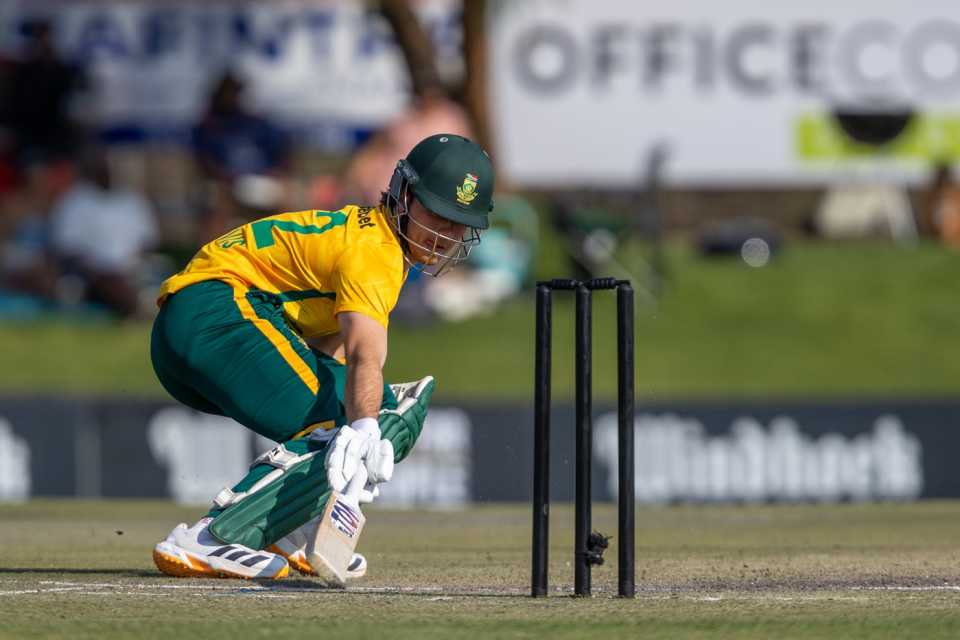 Brevis taking a run during his 75-run innings.