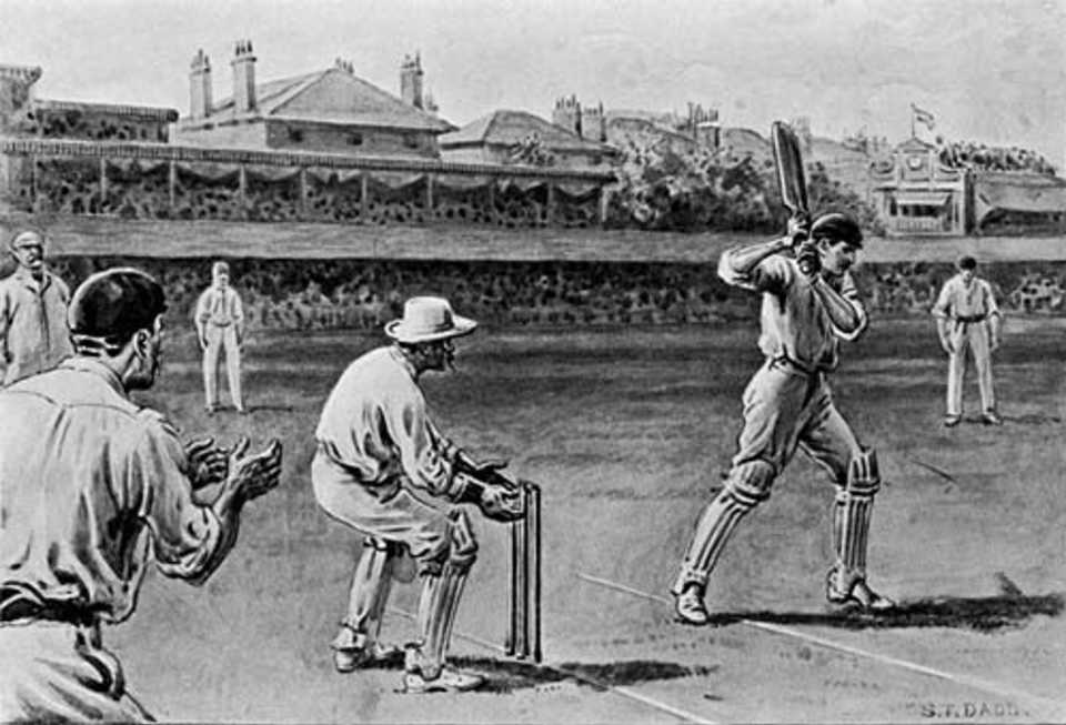 Archie MacLaren batting during the second Test