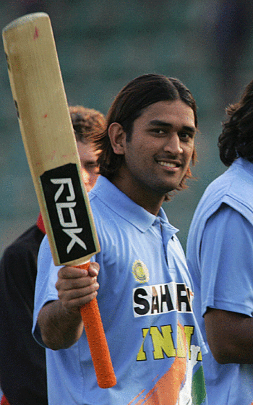 Mahendra Singh Dhoni smashed 67 off 63 balls in a 158-run partnership with Yuvraj Singh, Zimbabwe v India, Harare, September 4, 2005