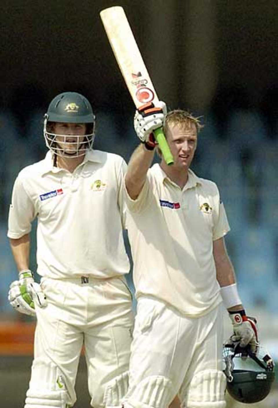 Cameron White acknowledges his hundred, Australia A v Pakistan A, Lahore, September 25, 2005