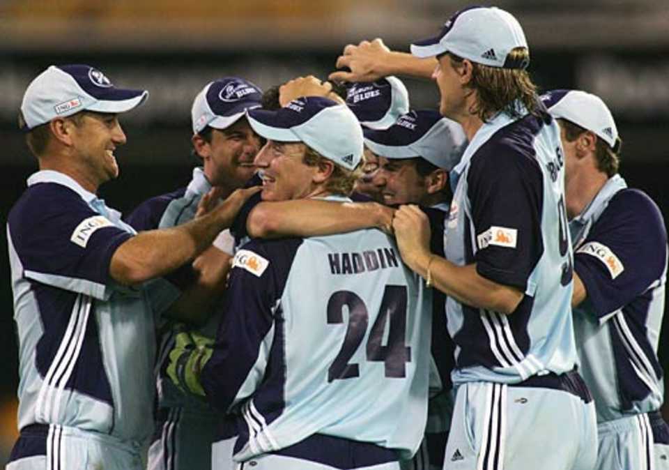 The New South Wales players celebrate the victory 