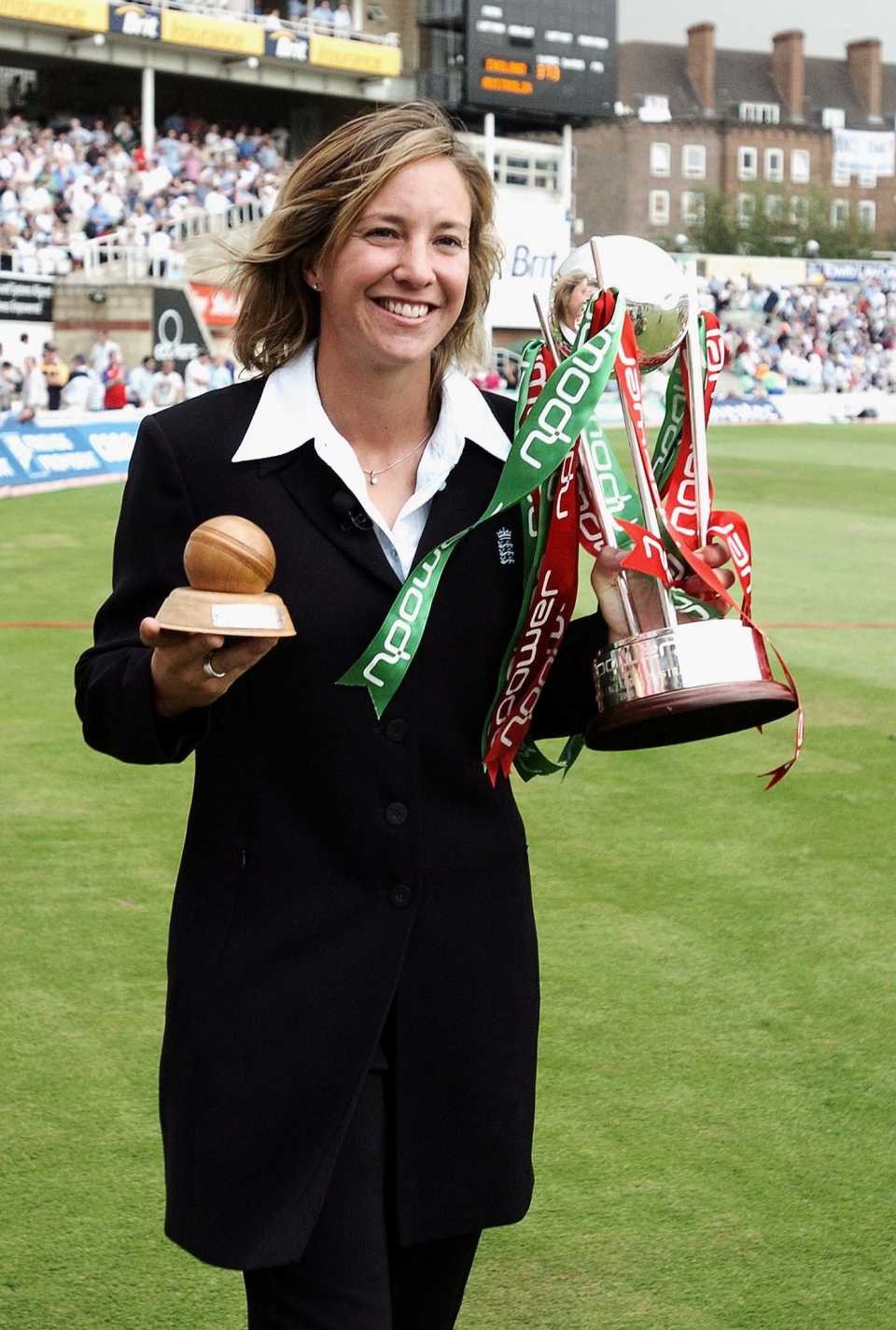 England captain Clare Connor walks a lap of honour after regaining the Ashes 