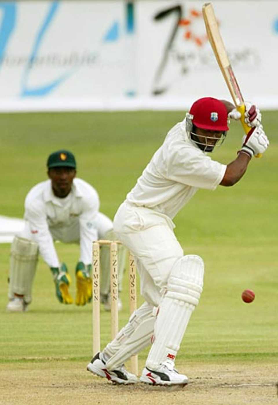 Brian Lara lines up another drive