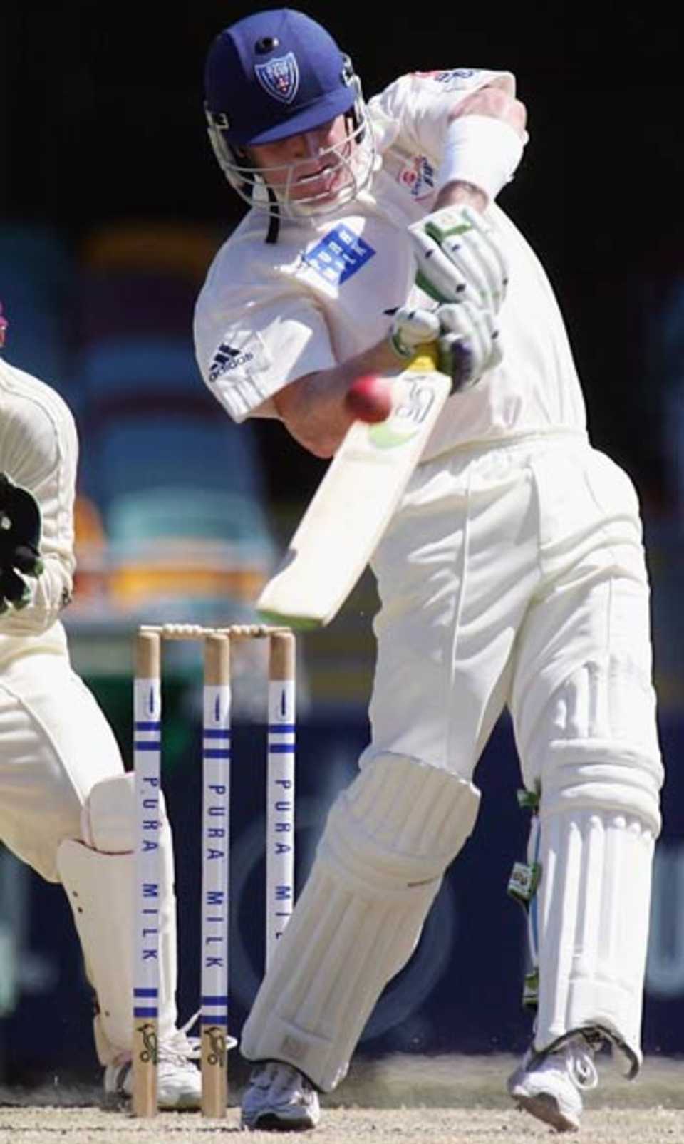 Brad Haddin shows the aggression which helped him make a 72-ball 76