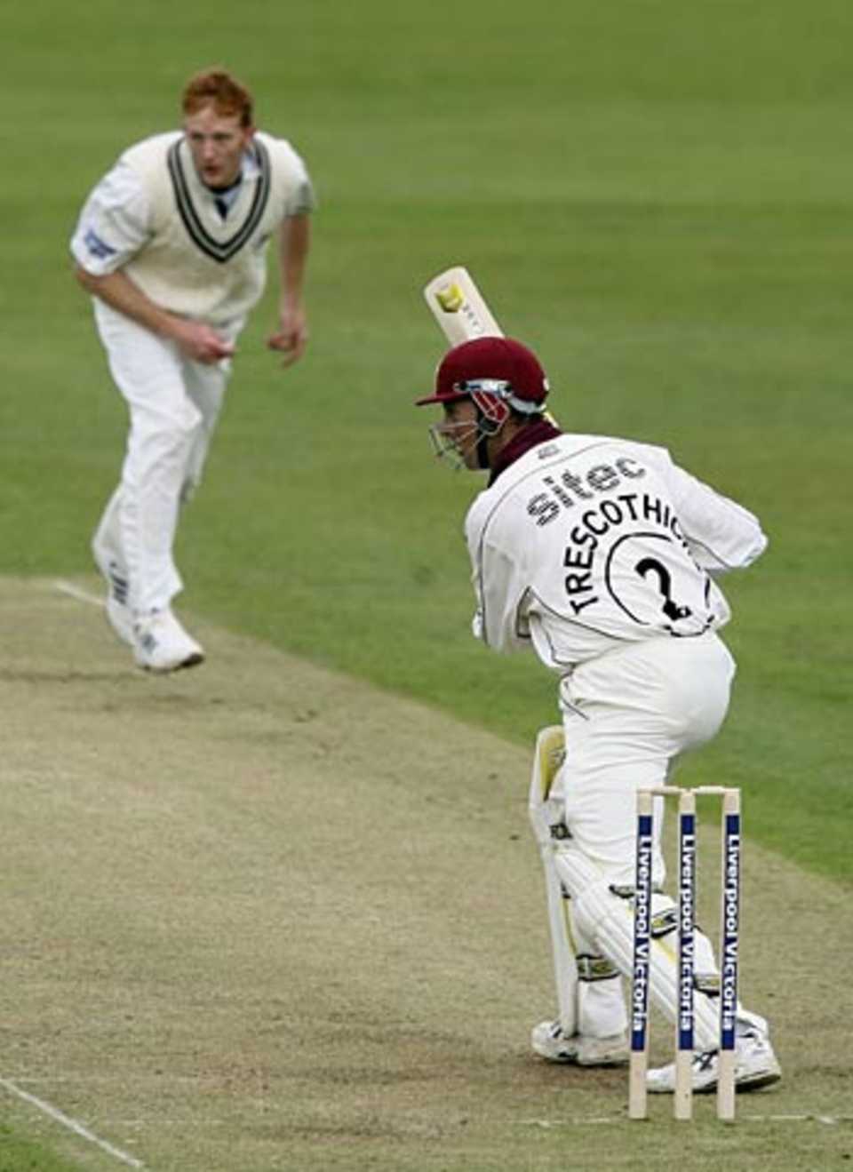 Marcus Trescothick leans into a drive off Steve Kirby, Gloucestershire v Somerset, County Championship, Bristol, April 19, 2006