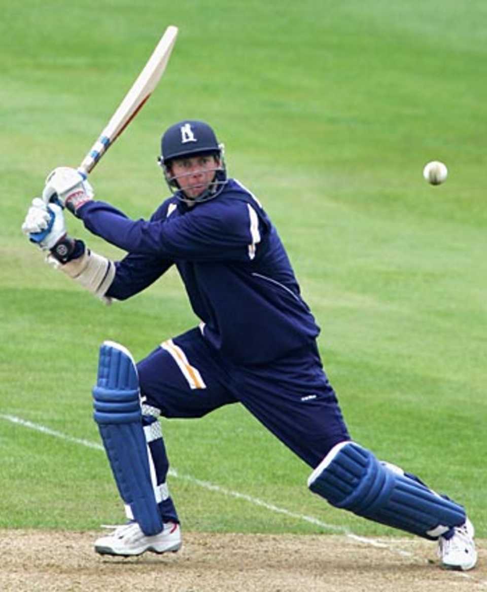 Nick Knight finds another gap on his way to 128*, Warwickshire v Scotland, C&G Trophy, Edgbaston, April 30, 2006