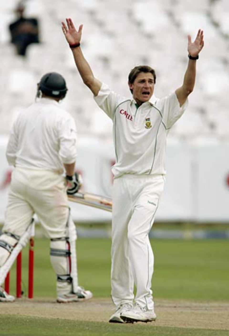 Dale Steyn produced a brisk spell in the second innings, South Africa v New Zealand, 2nd Test, Cape Town, May 1, 2006

