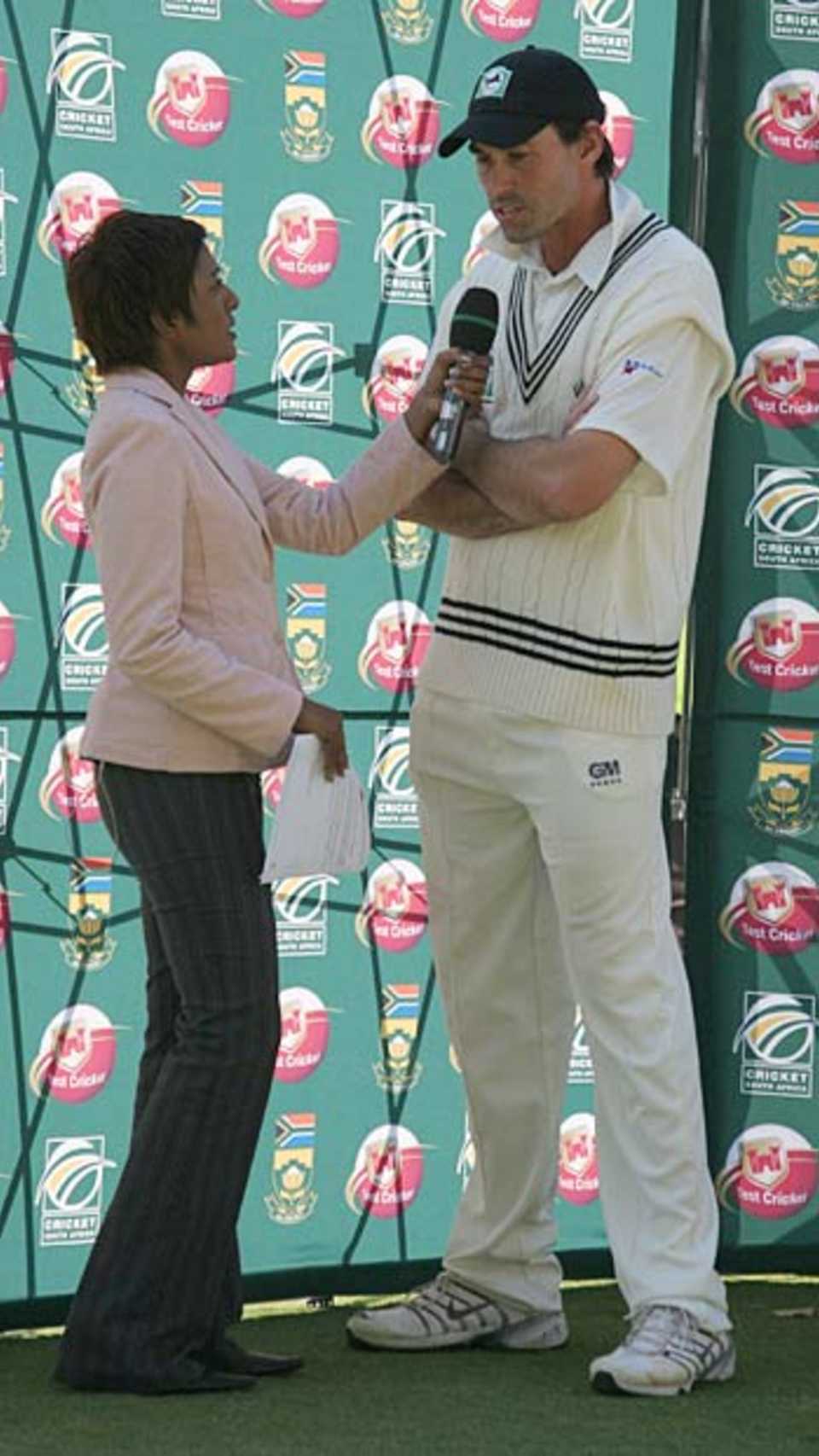 Stephen Fleming is interviewed following New Zealand's defeat, South Africa v New Zealand, 3rd Test, Johannesburg, May 7, 2006