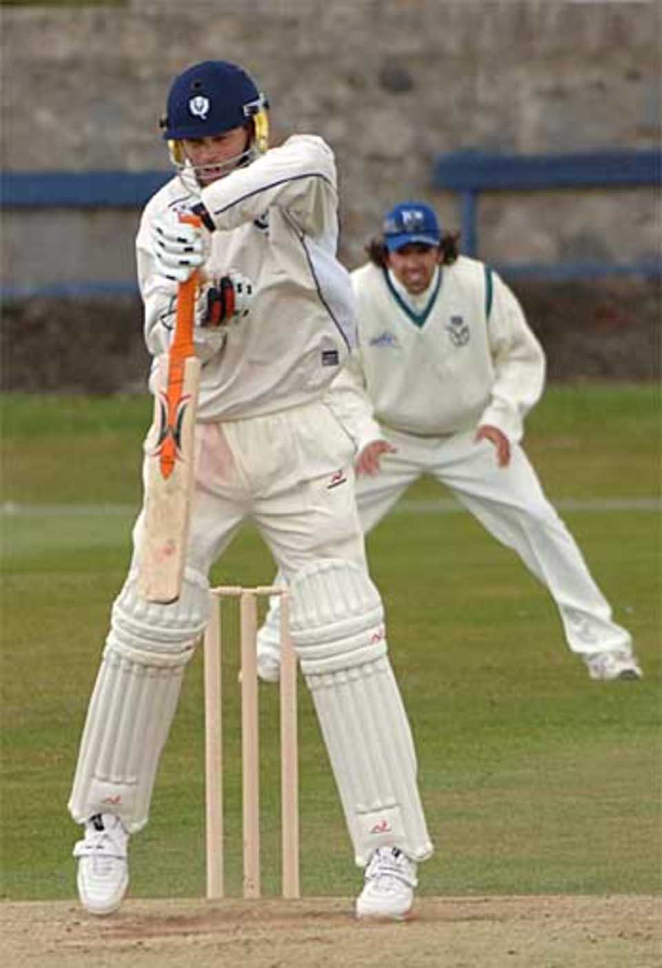Craig Wright is squared up, but Scotland's batsmen built a lead of 192 before their bowlers skittled Namibia, Scotland v Namibia, Intercontinental Cup, Aberdeen, May 11, 2006