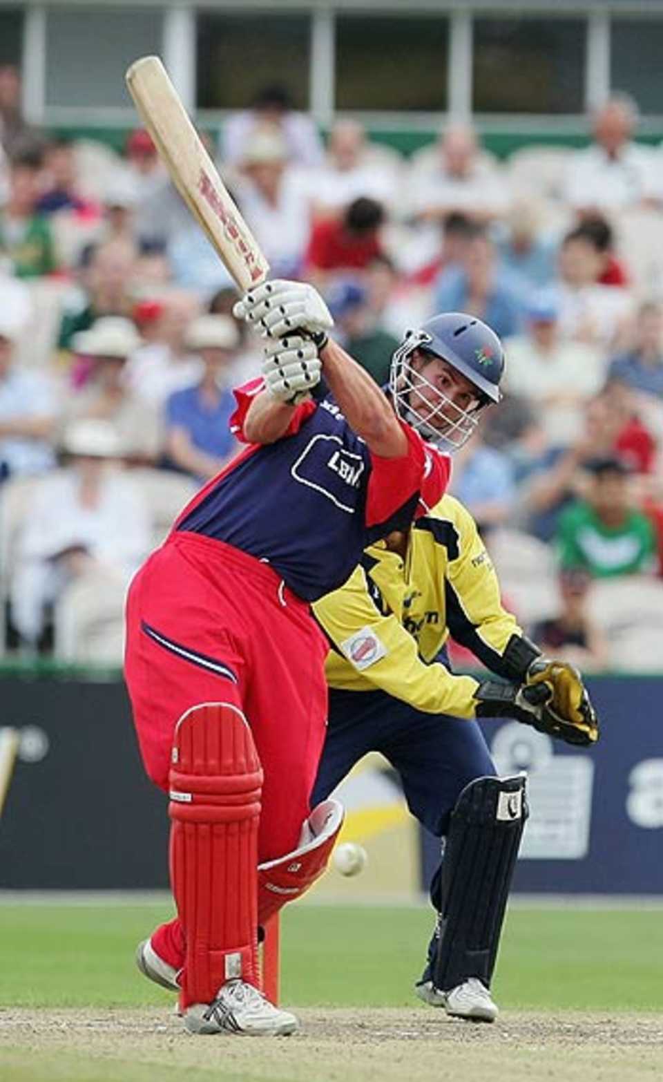 Tom Smith attempts a big hit against Durham