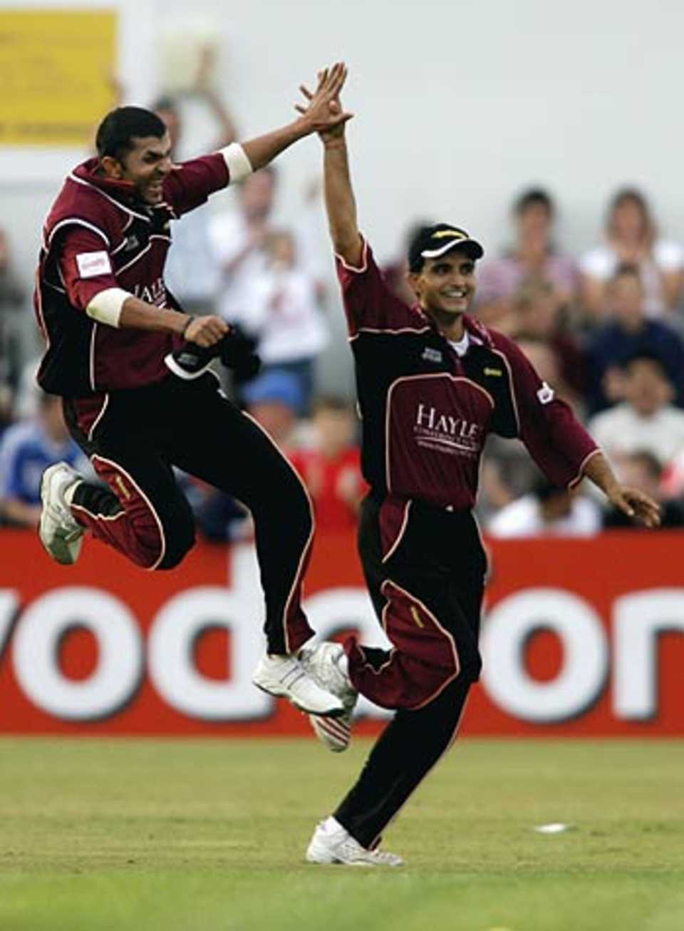 Sourav Ganguly celebrates after catching Nicky Peng, Northamptonshire v Glamorgan, Twenty20 Cup, Northampton, July 7, 2006