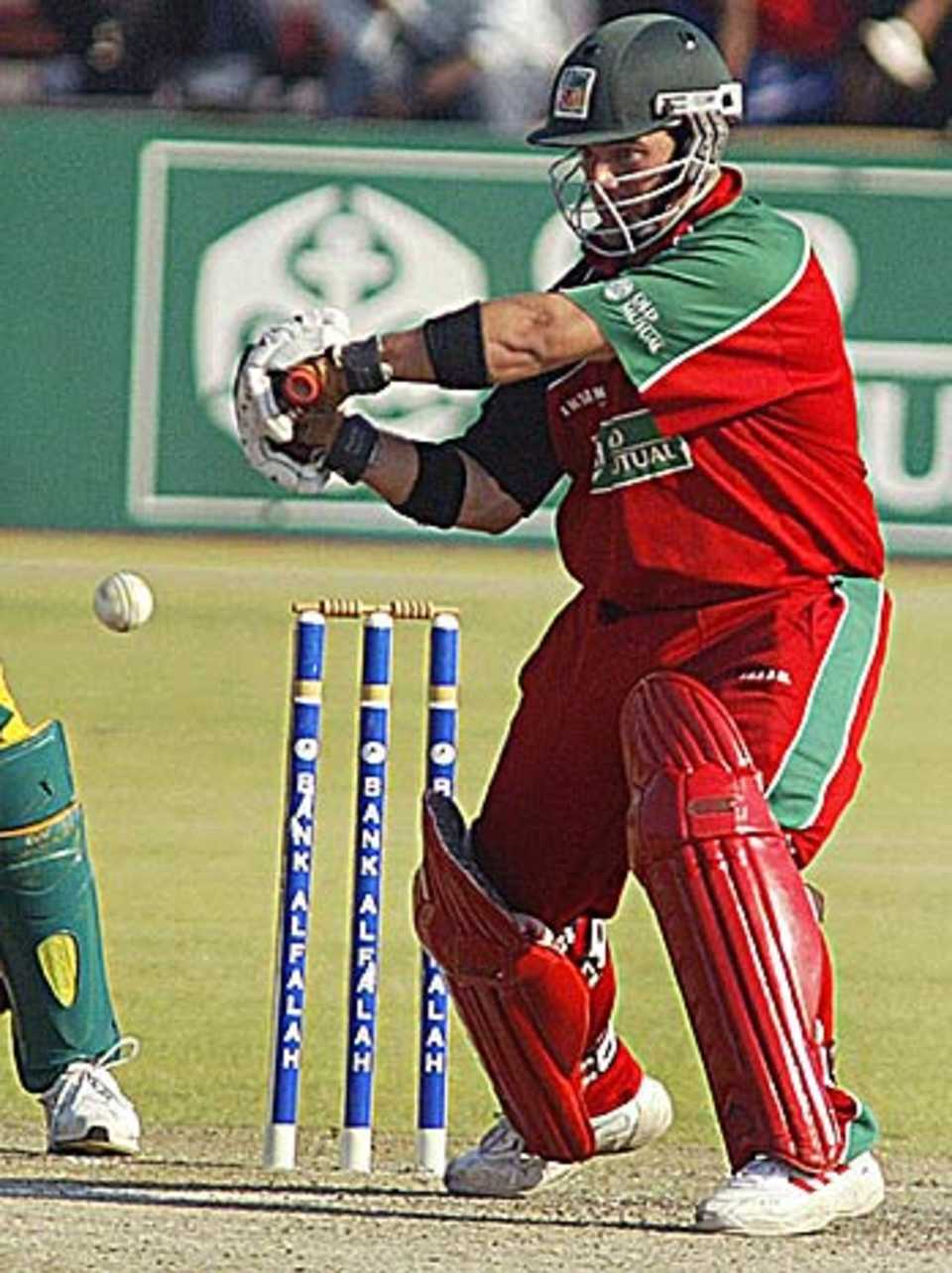Greg Strydom gets ready punish the spinners, Zimbabwe v Bangladesh, 4th ODI, Harare, August 4, 2006
