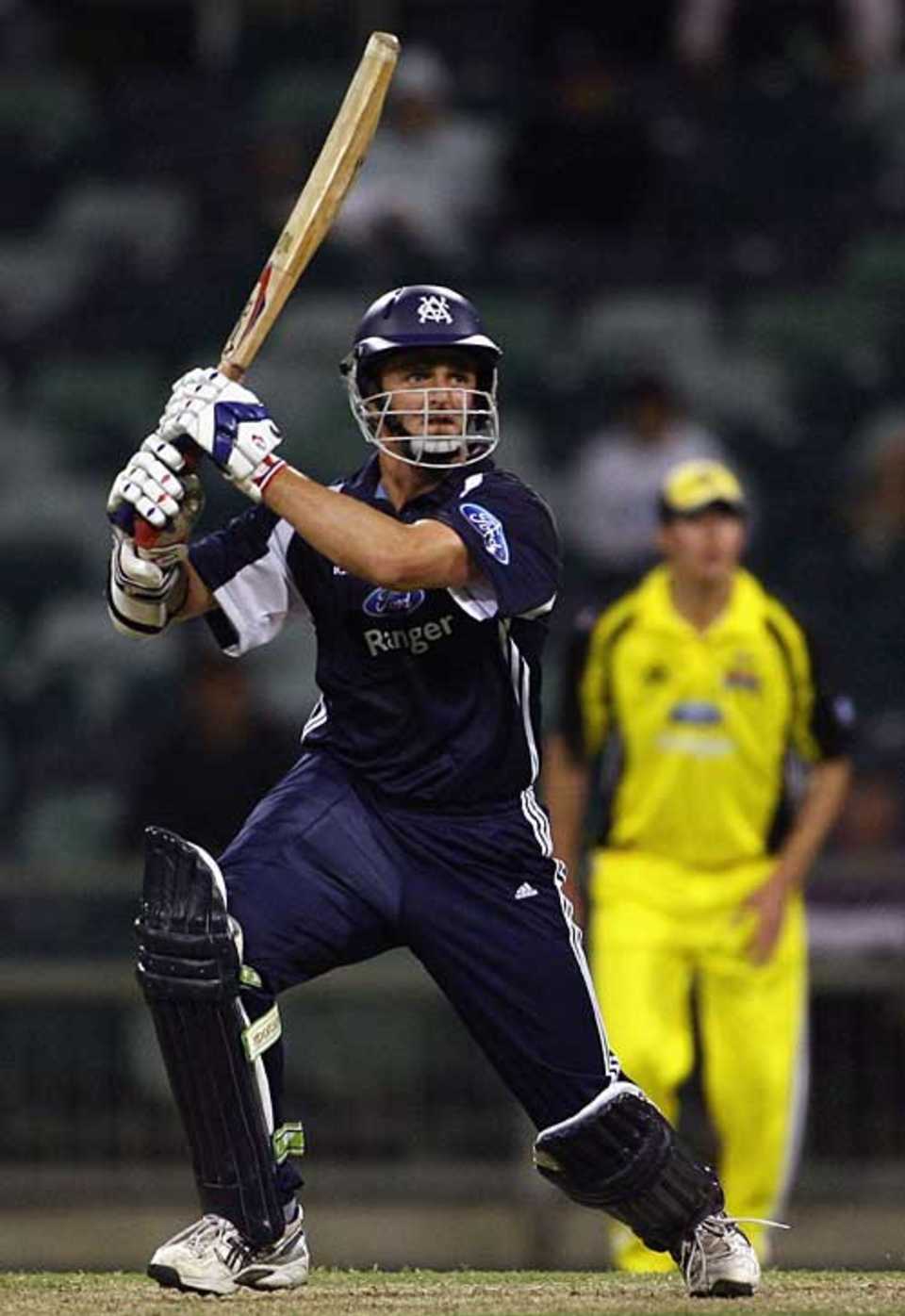 Grant Lindsay hit out during his late half-century, Western Australia v Victoria, Ford Ranger Cup, October 13, 2006