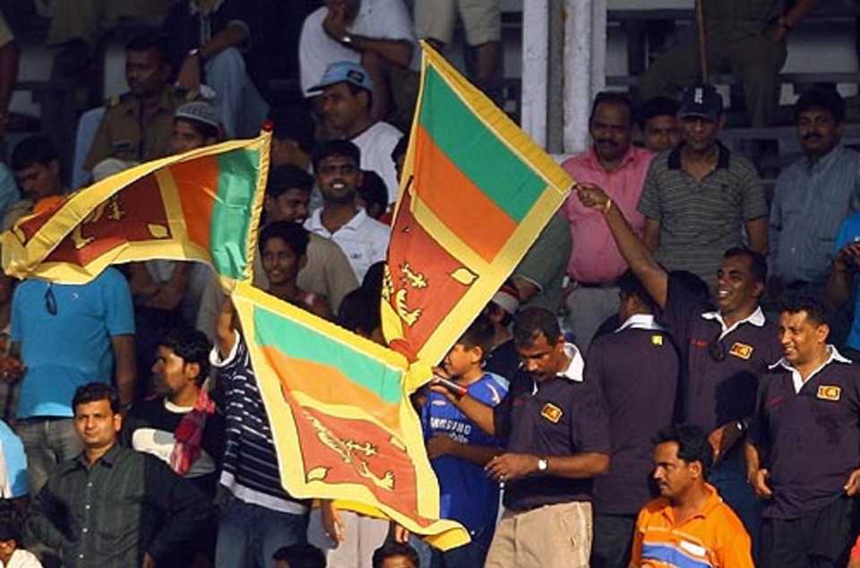Sri Lankan supporters show up at the Brabourne Stadium