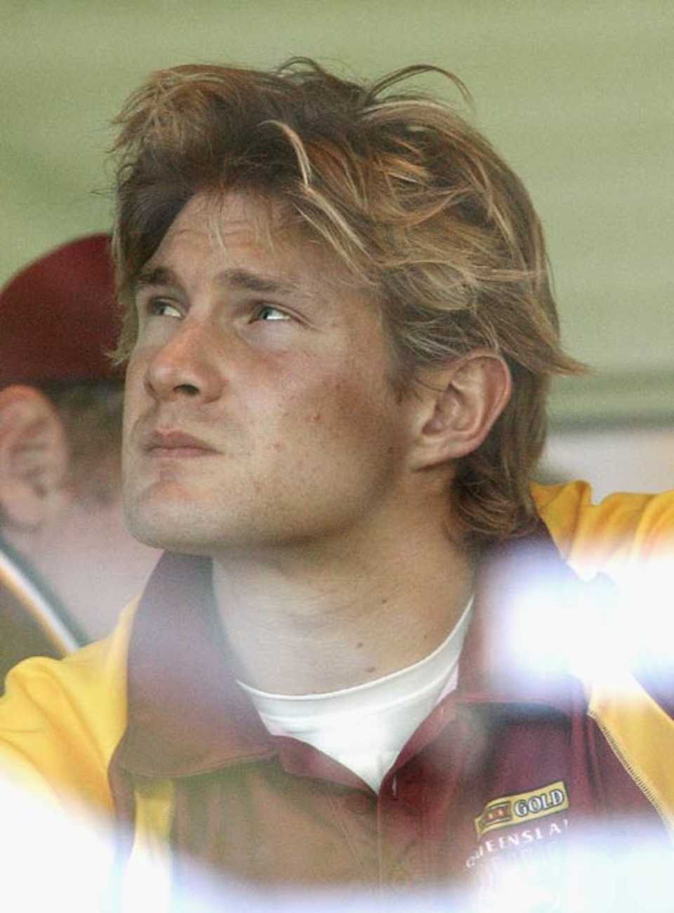Shane Watson looks on from the dressing room after being forced off with a hamstring scare before the first Ashes Test, Western Australia v Queensland, Ford Ranger One Day Cup, Perth, November 17, 2006