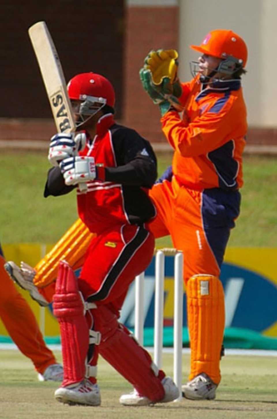 Ashish Bagai drives during his fifty against Netherlands