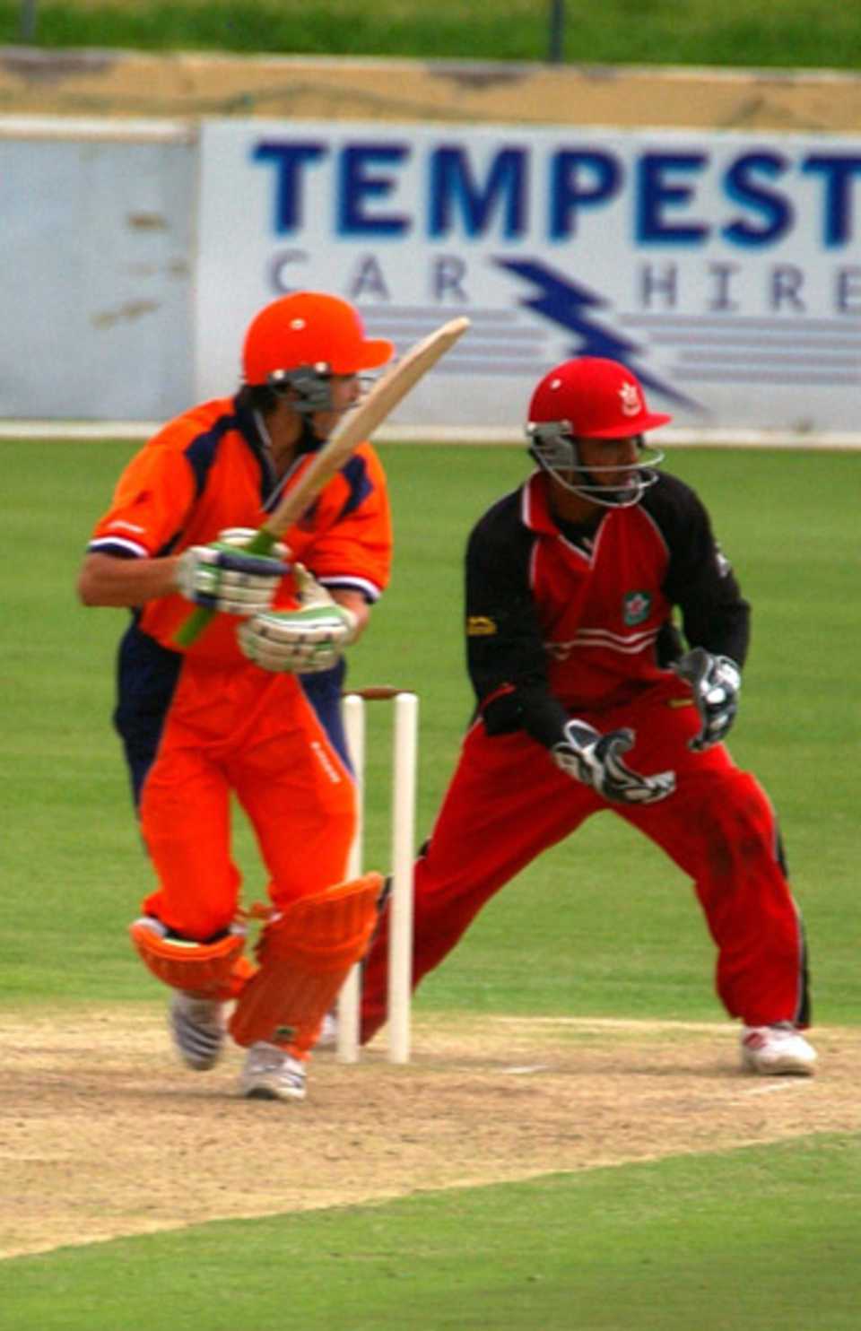 Billy Stelling works to leg, Canada v Netherlands, 5th match, ICC Tri-Series, Benoni, December 1, 2006