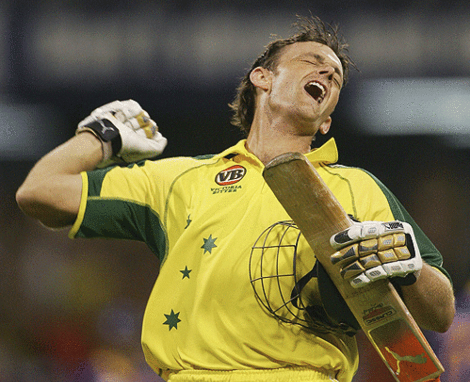 Adam Gilchrist revels in a moment of glory