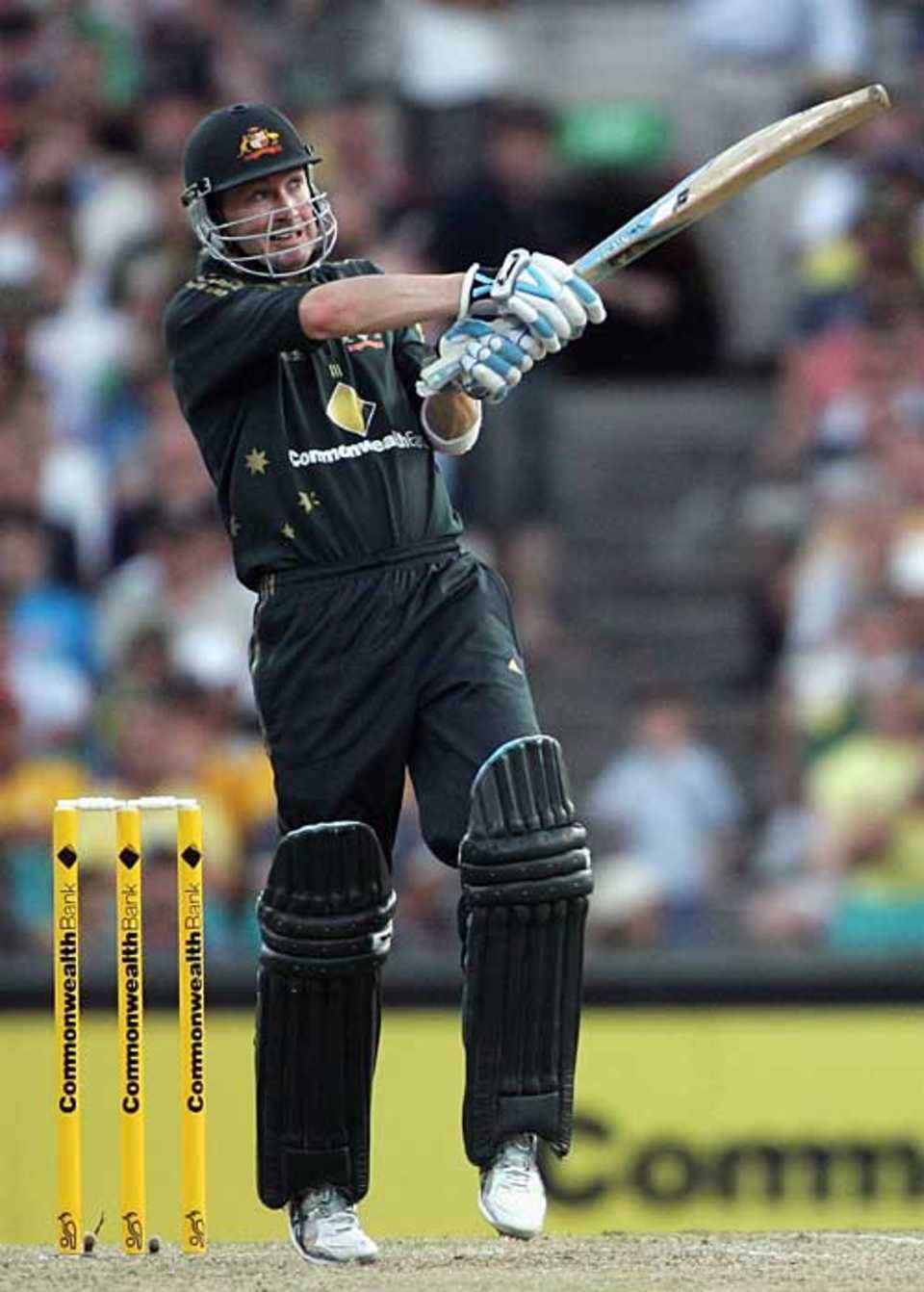 Michael Clarke plays the fatal pull shot