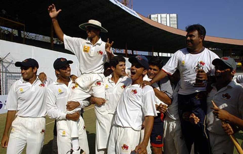 Mumbai celebrate their 37th Ranji Trophy victory