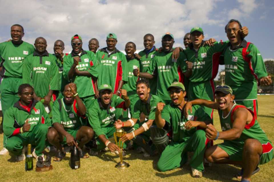 Kenya celebrate winning the World Cricket League