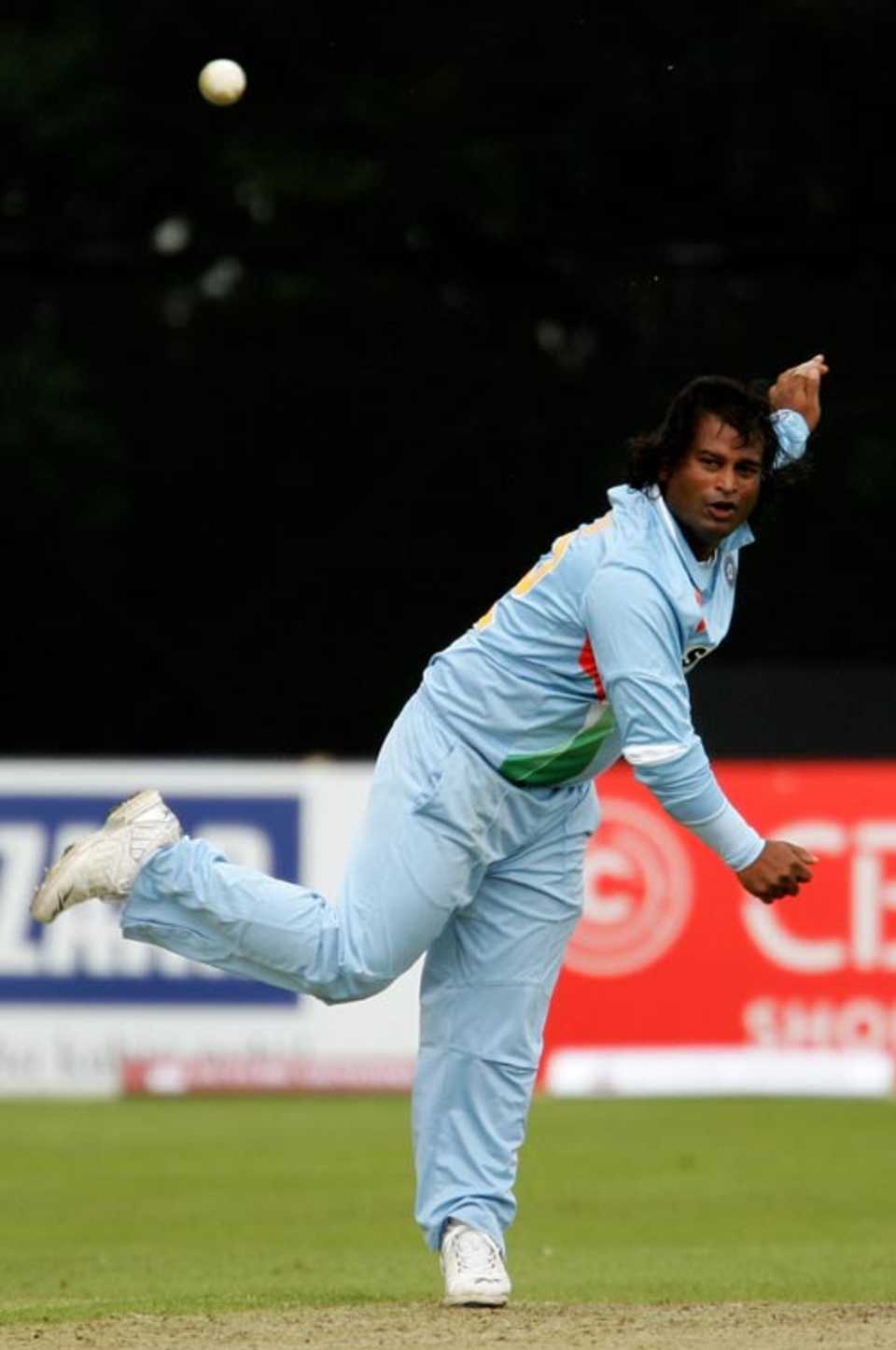 Ramesh Powar bowled accurately and finished with figures of 1 for 39, India v South Africa, Civil Service Cricket Ground, Stormont, Belfast, Ireland, June 26, 2007